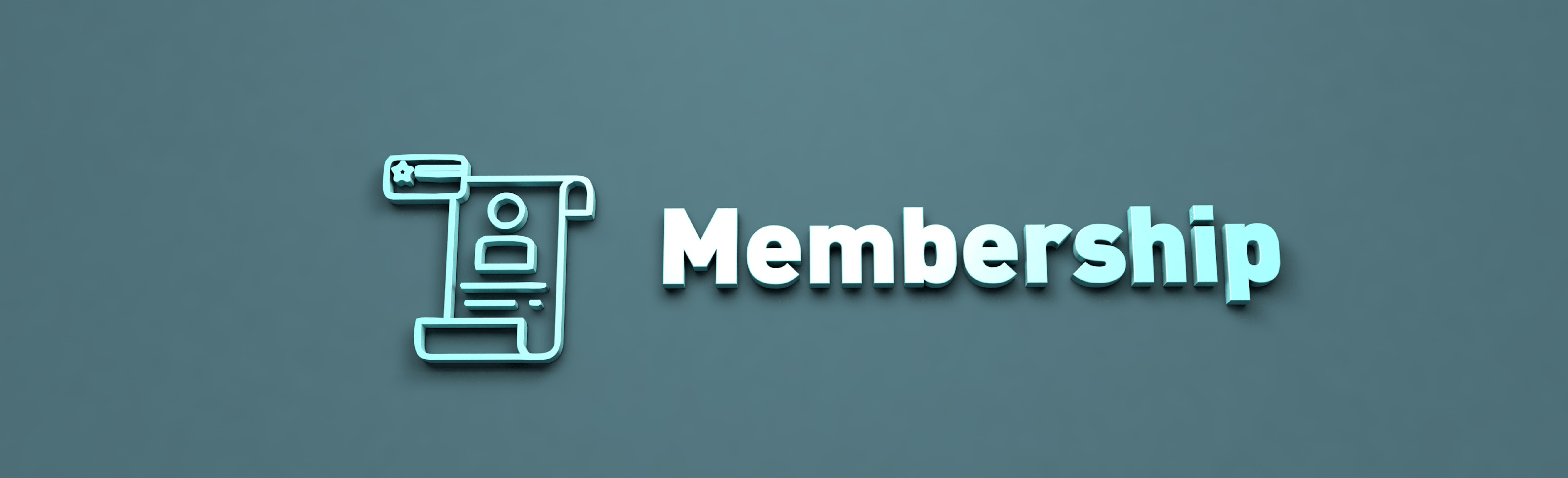 A blue background with the word member written in white