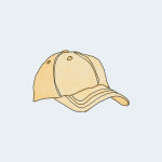 A yellow baseball cap with a curved brim.