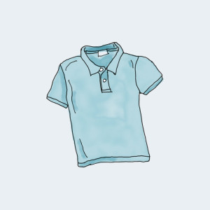 Light blue polo shirt with buttons