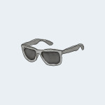 Hand-drawn illustration of sunglasses.